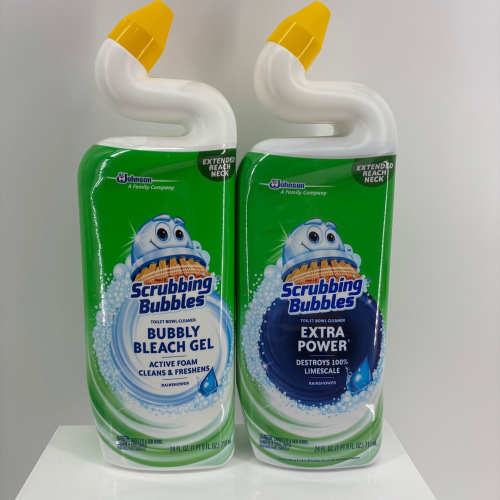 Scrubbing Bubbles Toilet Bowl Cleaner 2 Pack Bubbly Bleach & Extra Power 24oz